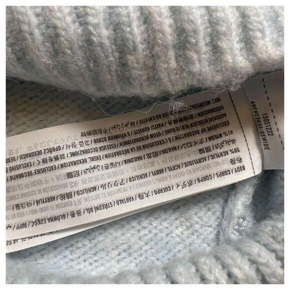 Abercrombie & Fitch Light Blue Tight Knit Pullover Sweater Oversized Size Large - Picture 3 of 6